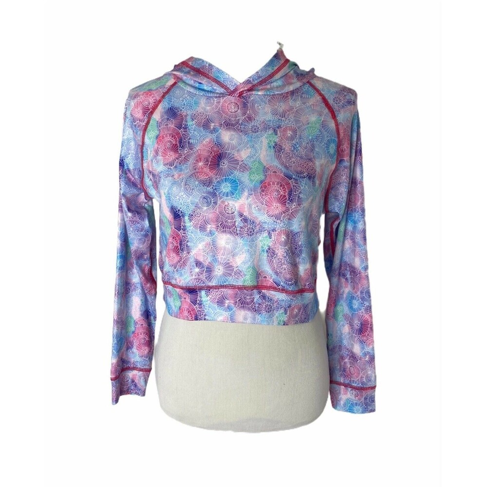 Heely's Girl's Hoodie Multicolor Cropped Long Sleeve Fashion Size Large